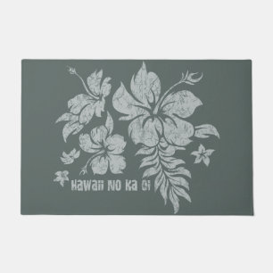 Paillasson Hibiscus Pareau Hawaii Floral Grey