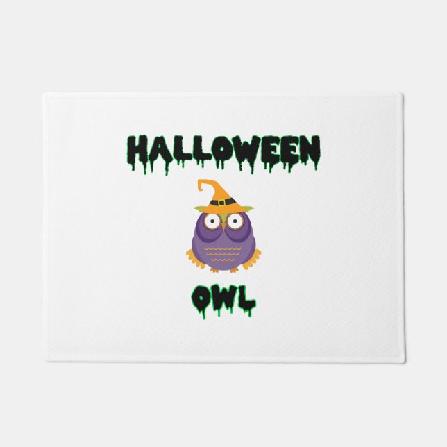 Paillasson hibou d'Halloween coloré (Devant)