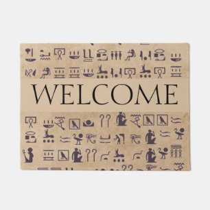 Paillasson Hiéroglyphes égyptiens anciens Art sur parchemin