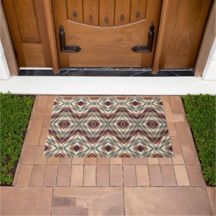 Paillasson Hip Taupe Brown Olive Green Ethnic Kilim Art