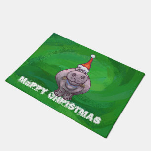 Paillasson Hippo Festif Sur Vert