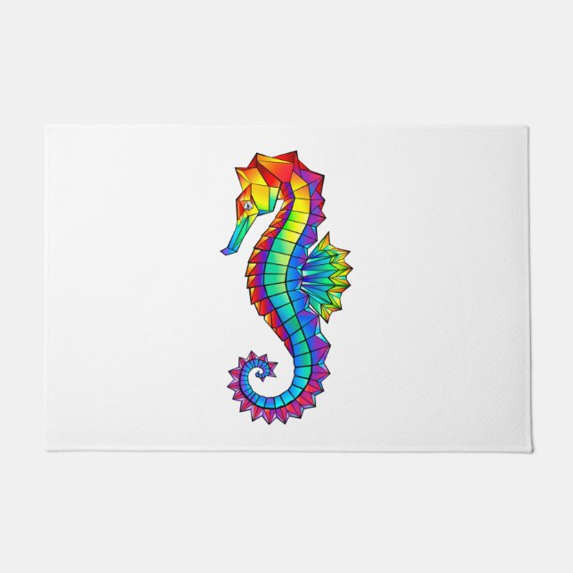 Paillasson Hippocampe polygonal arc-en-ciel (Devant)