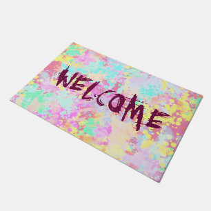 Paillasson holiES - Splashes pastel motif transparent 1
