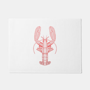 Paillasson Homard tribal rouge