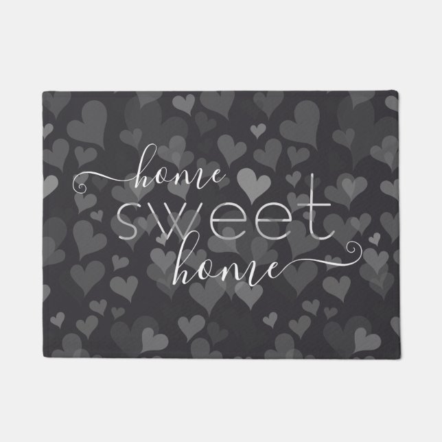 Paillasson Home Sweet Home Adorable Girly Moderne Cute Grey (Devant)