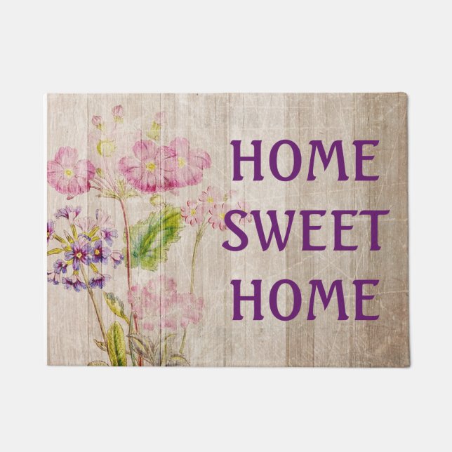 Paillasson Home Sweet Home Rustique Floral Door mat (Devant)