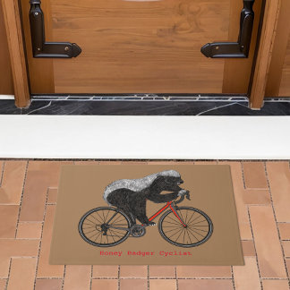 Paillasson Honey Badger Cycling Funny Animal Cyclist Humour