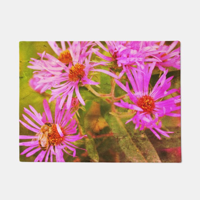Paillasson Honey Bee Rose Nouvelle-Angleterre Aster Flower Ab (Devant)