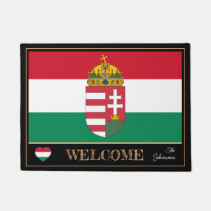 Paillasson Hongrie & Hongrois Flag house mats/sports Bienvenu