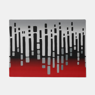 Paillasson horizon Abstrait, rouge, gris clair, noir