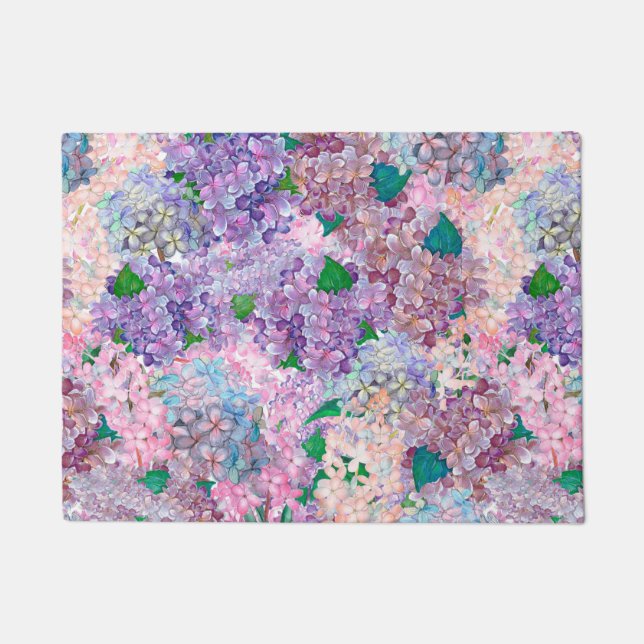 Paillasson Hortensia et lilas pourpres bleus (Devant)