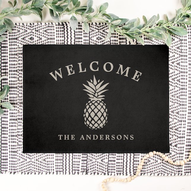 Paillasson Hospitalité tropicale | Ananas personnalisé (Créateur téléchargé)