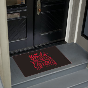 Paillasson Humour amusant - "Smile, you're On Camera"