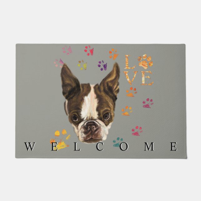 Paillasson I Love Animaux de Compagnie Puppy - Bienvenue (Devant)
