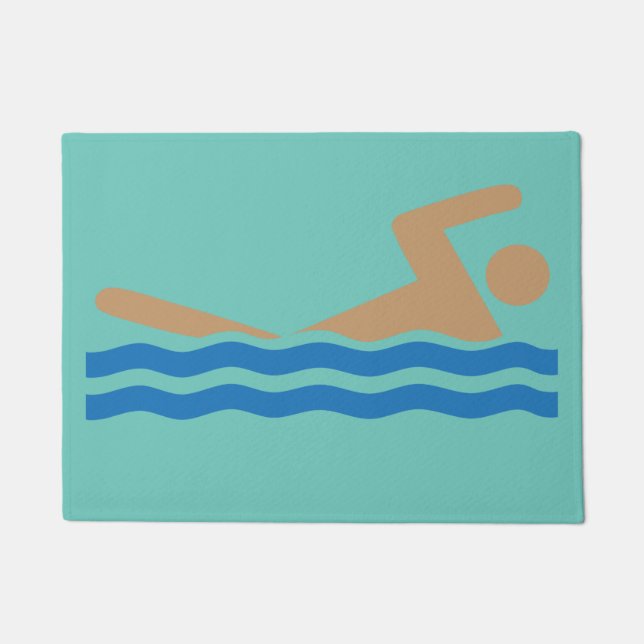 Paillasson Icône de natation en couleurs (Devant)