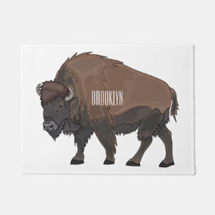 Paillasson Illustration de bison de dessin animé