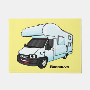 Paillasson Illustration de caravane heureuse de style dessin
