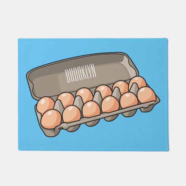Paillasson Illustration de carton d'oeufs (Devant)