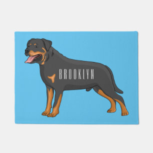 Paillasson Illustration de chien Rottweiler