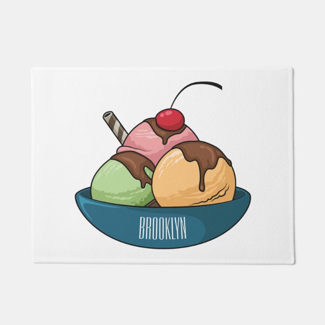Paillasson Illustration de crème glacée (Devant)