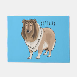 Paillasson Illustration de dessin animé de chien rough collie