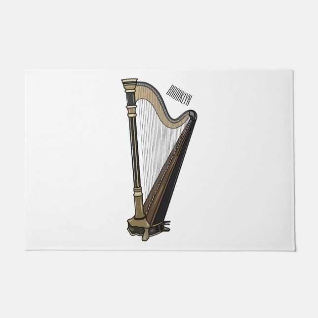 Paillasson Illustration de dessin animé sur la harpe (Devant)