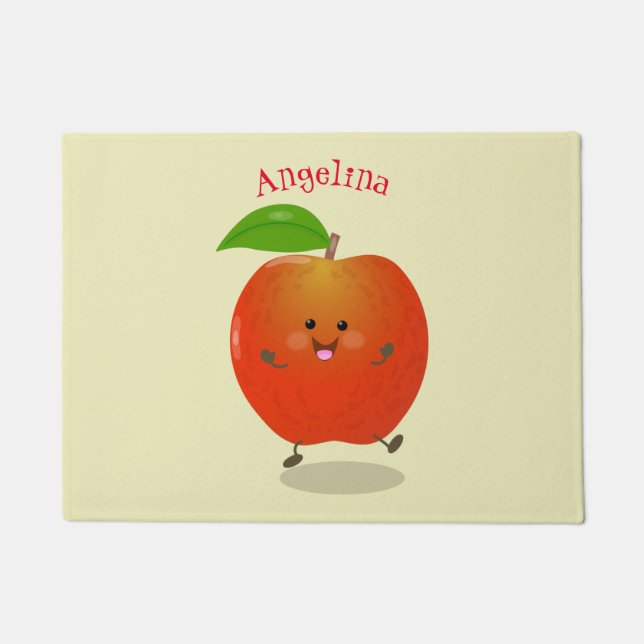 Paillasson Illustration de dessin animé sur la pomme de danse (Devant)