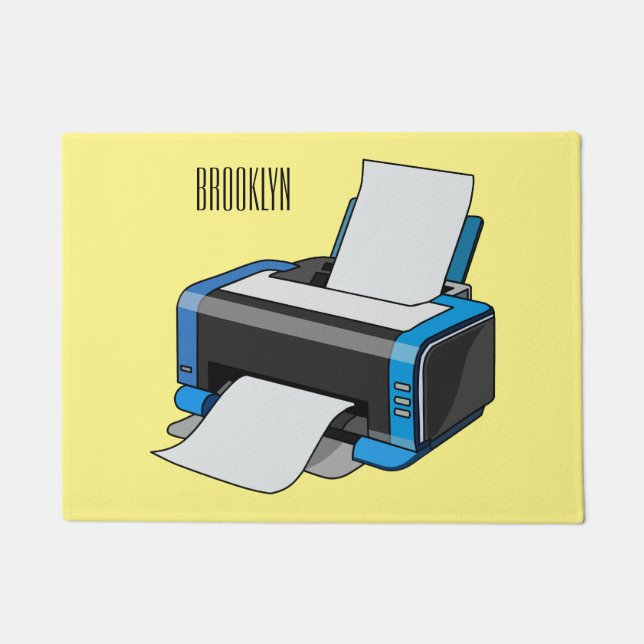 Paillasson Illustration de dessin d'imprimante (Devant)