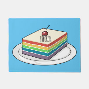 Paillasson Illustration de gâteau arc-en-ciel
