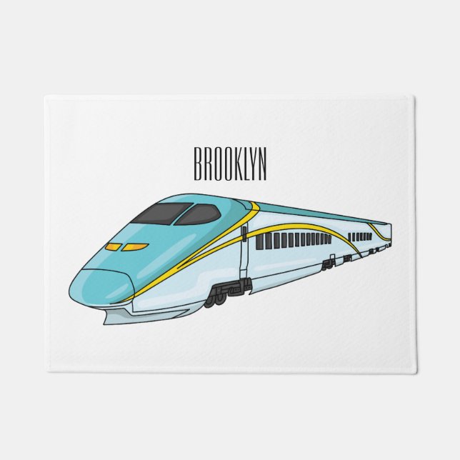 Paillasson Illustration de la bande dessinée d'un train à bal (Devant)