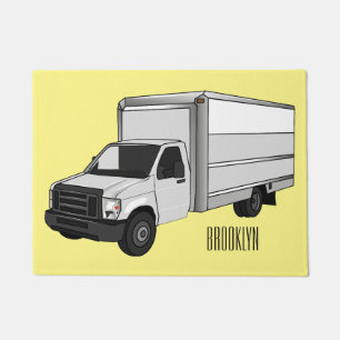 Paillasson Illustration de la caricature du camion-boîte