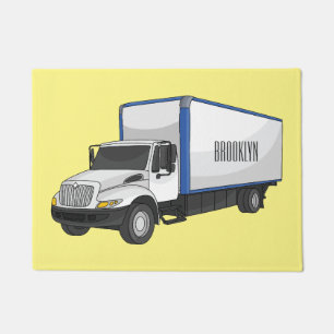 Paillasson Illustration de la caricature du camion-boîte