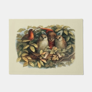 Paillasson Illustration de la nature des hiboux et des fées e