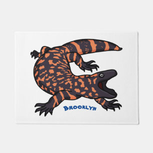 Paillasson Illustration de lézard géant affamé