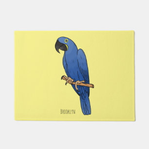 Paillasson illustration de perroquet ara hyacinthe de dessin
