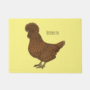 Paillasson Illustration de poulet à la polis chamois