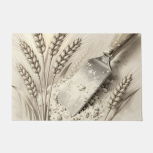 Paillasson Illustration de racloir de pâte en farine avec des