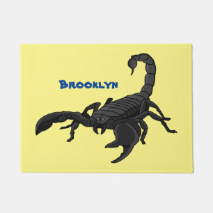 Paillasson Illustration de scorpion noir affamé en dessin ani
