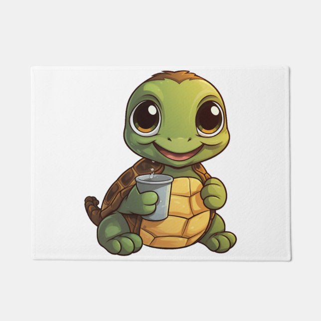 Paillasson Illustration de tortue caricaturale (Devant)