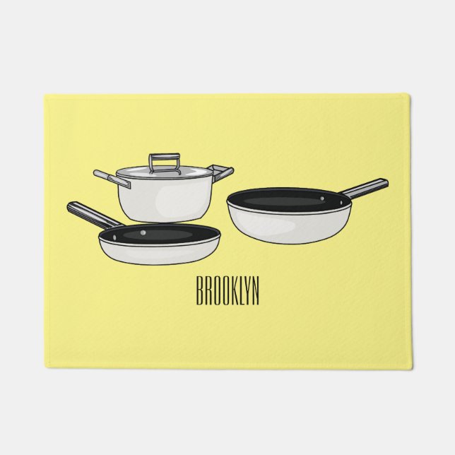 Paillasson Illustration des jeux de cuisine (Devant)