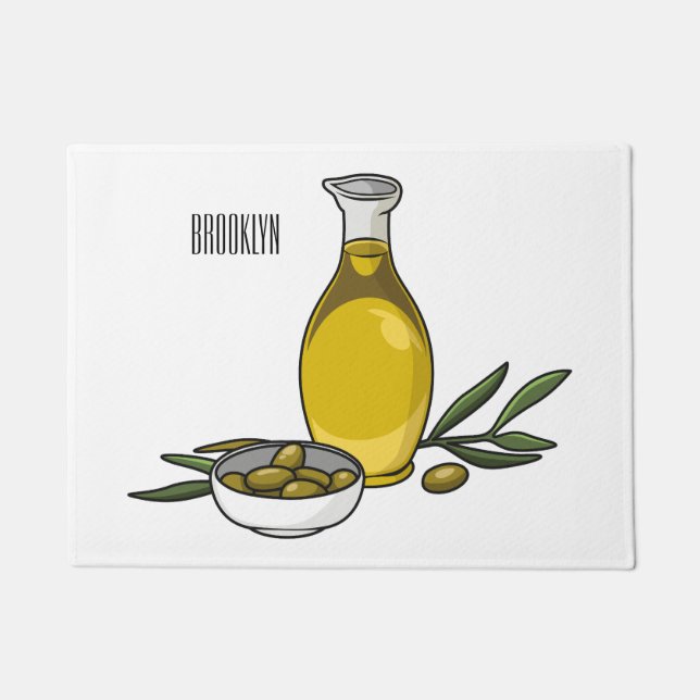 Paillasson Illustration d'huile d'olive (Devant)