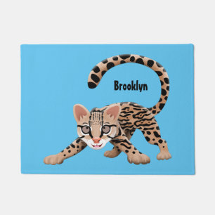 Paillasson Illustration d'ocelot mignon