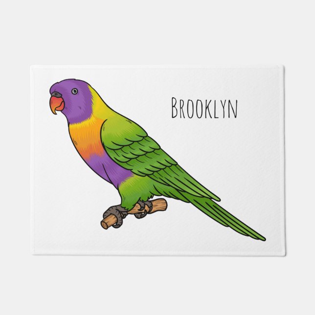 Paillasson Illustration d'oiseau de lorikeet arc-en-ciel (Devant)