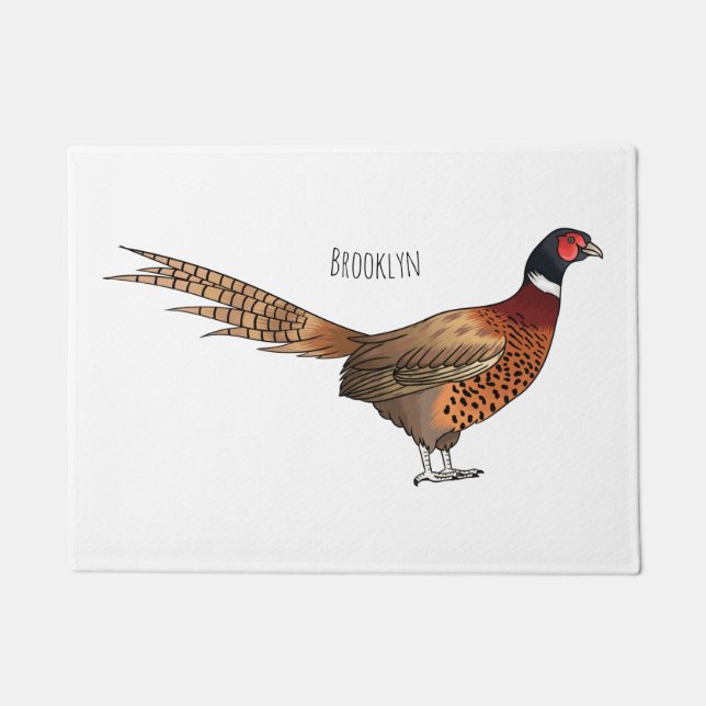Paillasson Illustration d'oiseau faisan à cou circulaire (Devant)