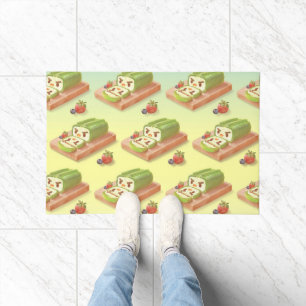 Paillasson Illustration du rouleau de gâteau Matcha
