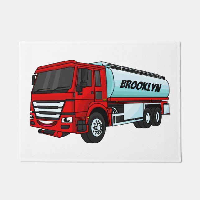 Paillasson Illustration du transport de carburant par camion- (Devant)