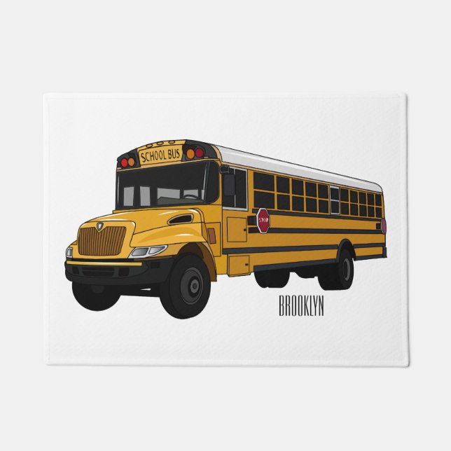 Paillasson Illustration d'un autobus scolaire (Devant)
