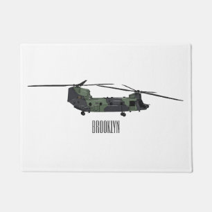 Paillasson Illustration d'un hélicoptère de l'armée de Chinoo