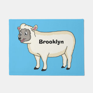Paillasson Illustration d'un mouton joyeux