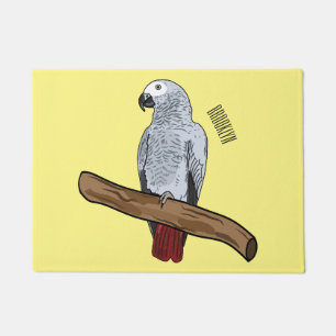 Paillasson Illustration d'un perroquet gris en Afrique